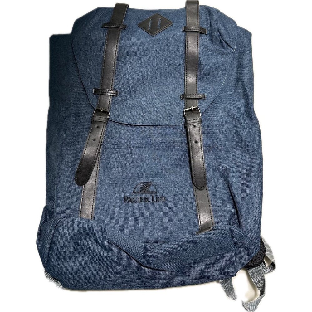 Canvas Backpack Rucksack Navy Blue Hipster Bag 18”x15”